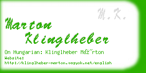 marton klinglheber business card